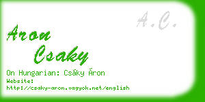 aron csaky business card