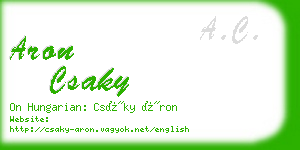 aron csaky business card